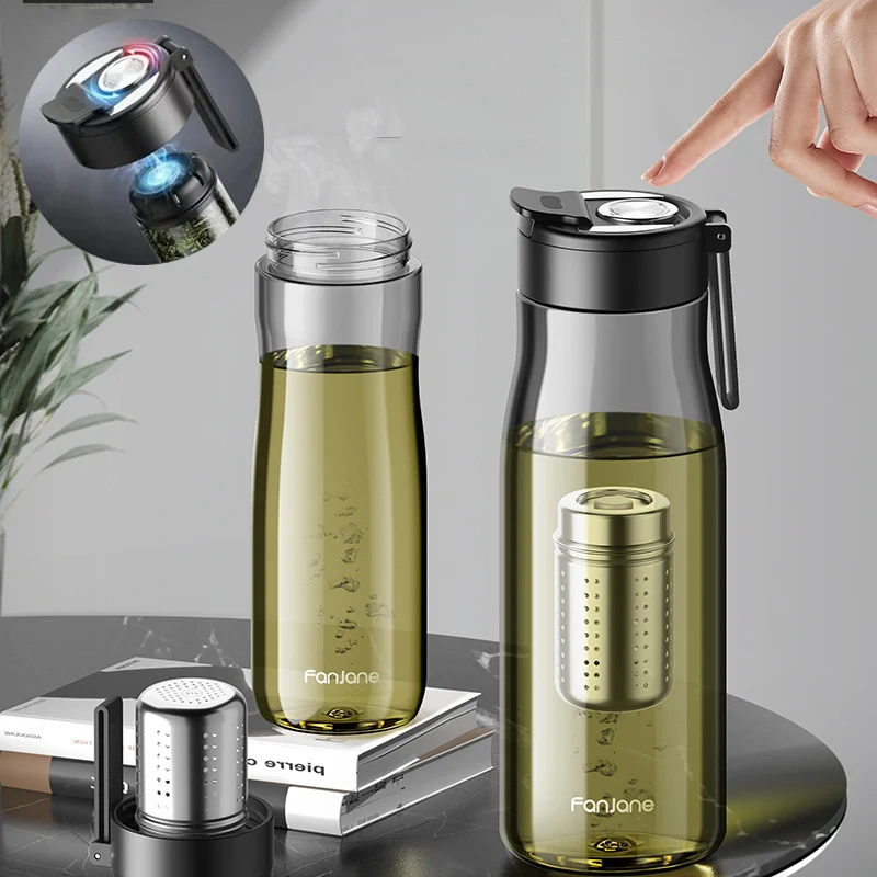 

Travel Tea Infuser Cup for Water Bottle with Big Movable Tea Infuser BPA FREE TRITAN Plastic Drink Bottle Cup for Sport Outdoor