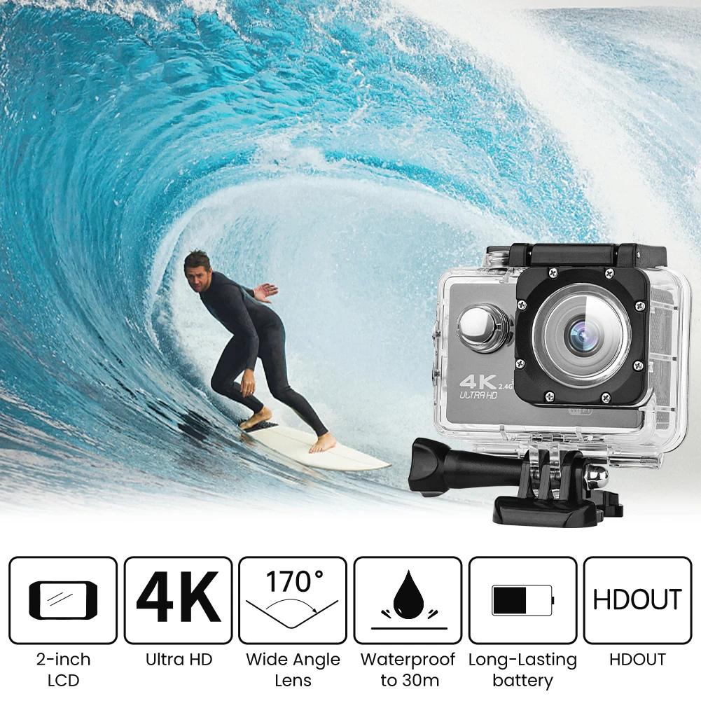 H9R 4K Action Camera WiFi Remote Control Sport DVR DV go Waterproof pro 30M 2.0\