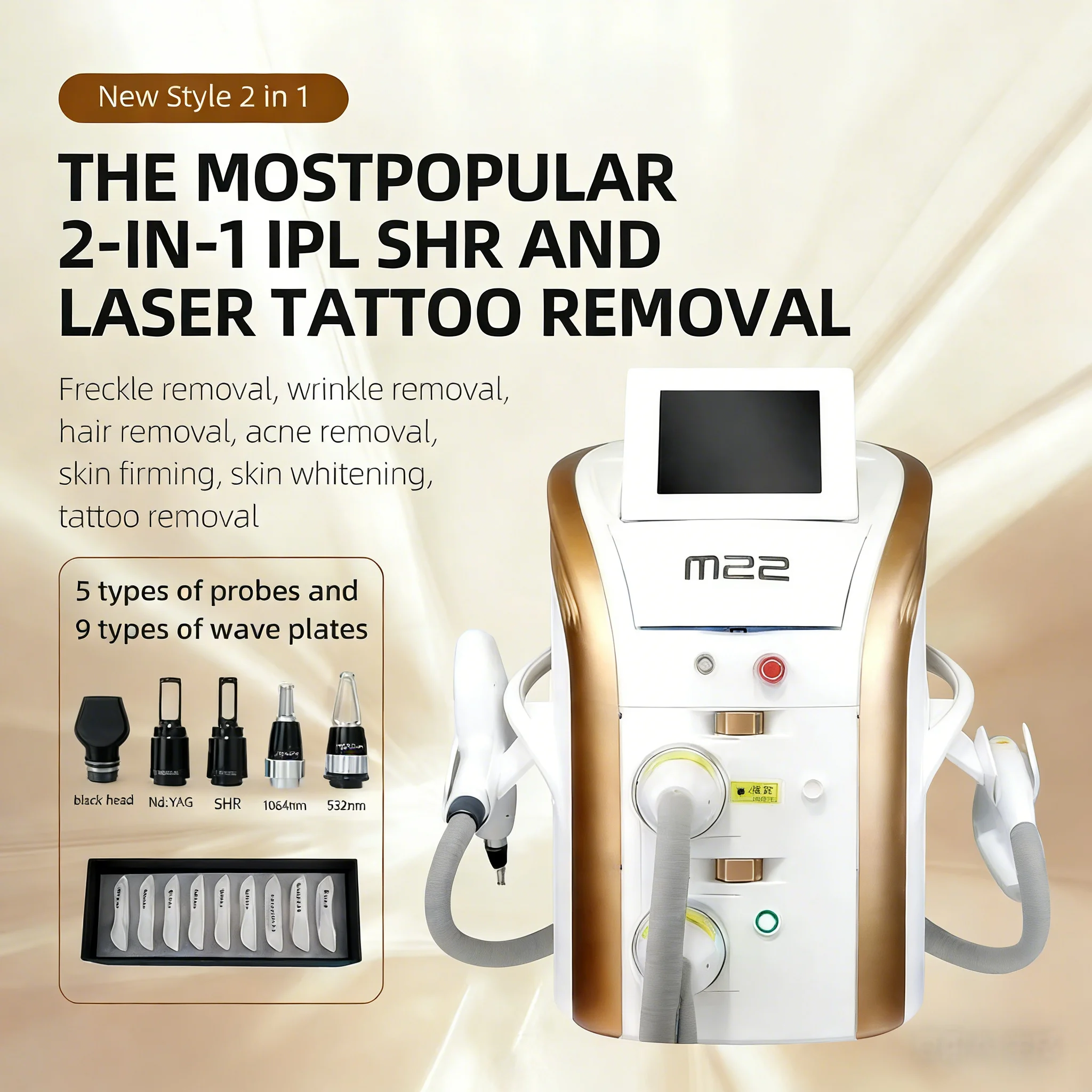 

Newest Professional M22 Laser IPL OPT Machine Permanent Hair Removal Skin Whitening Rejuvenation Acne Treatment Salon Use
