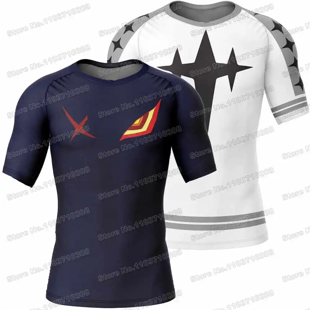 Kill la Kill Rash Guards Surfing Jersey Beach Shirts Swimwear Diving Gym Shorts MMA BJJ Men Jiu Jitsu Fitness Sets