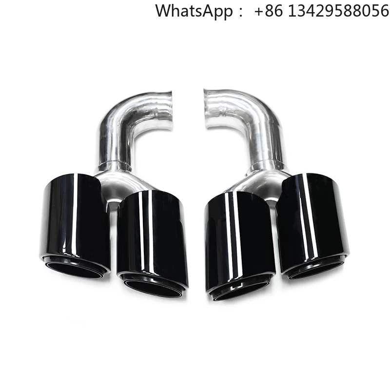 

SYPES for Porsche Cayenne 2011-2014 958 V6 V8 Stainless Steel Long Black High Performance Round Conversion Upgraded Muffler Tip