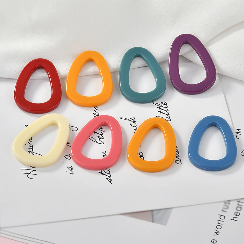 Spring and Summer Colorful Resin Elliptical Water Droplet Diy Earrings Jewelry Material Accessories