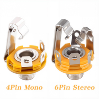10pcs 6.35mm / 6.5mm 3 Pole stereo Plug jack Audio Female Connector 6.35 Welding Type Mono Microphone Panel Socket