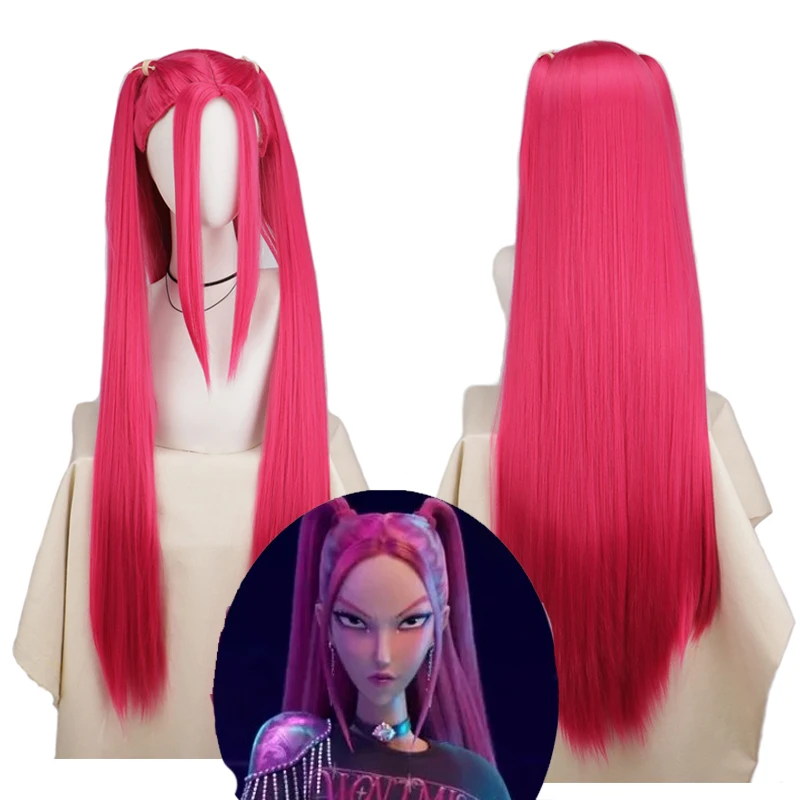 

Аниме KPop Demon Cos Hunters Superstar Mira Парики из синтетических волос Хэллоуин Аниме Костюм Прямой термостойкий парик