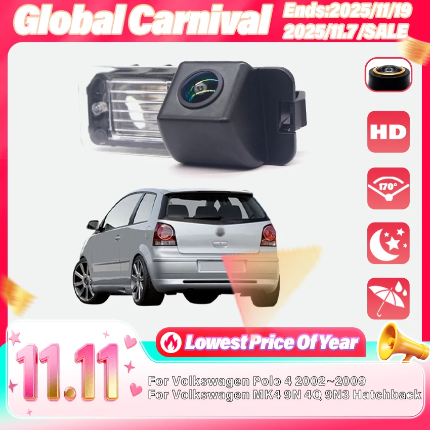 1080P Backup Rear View Camera For Volkswagen For VW Polo 4 2002~2009 MK4 9N 4Q 9N3 Hatchback license plate Camera parking Camera