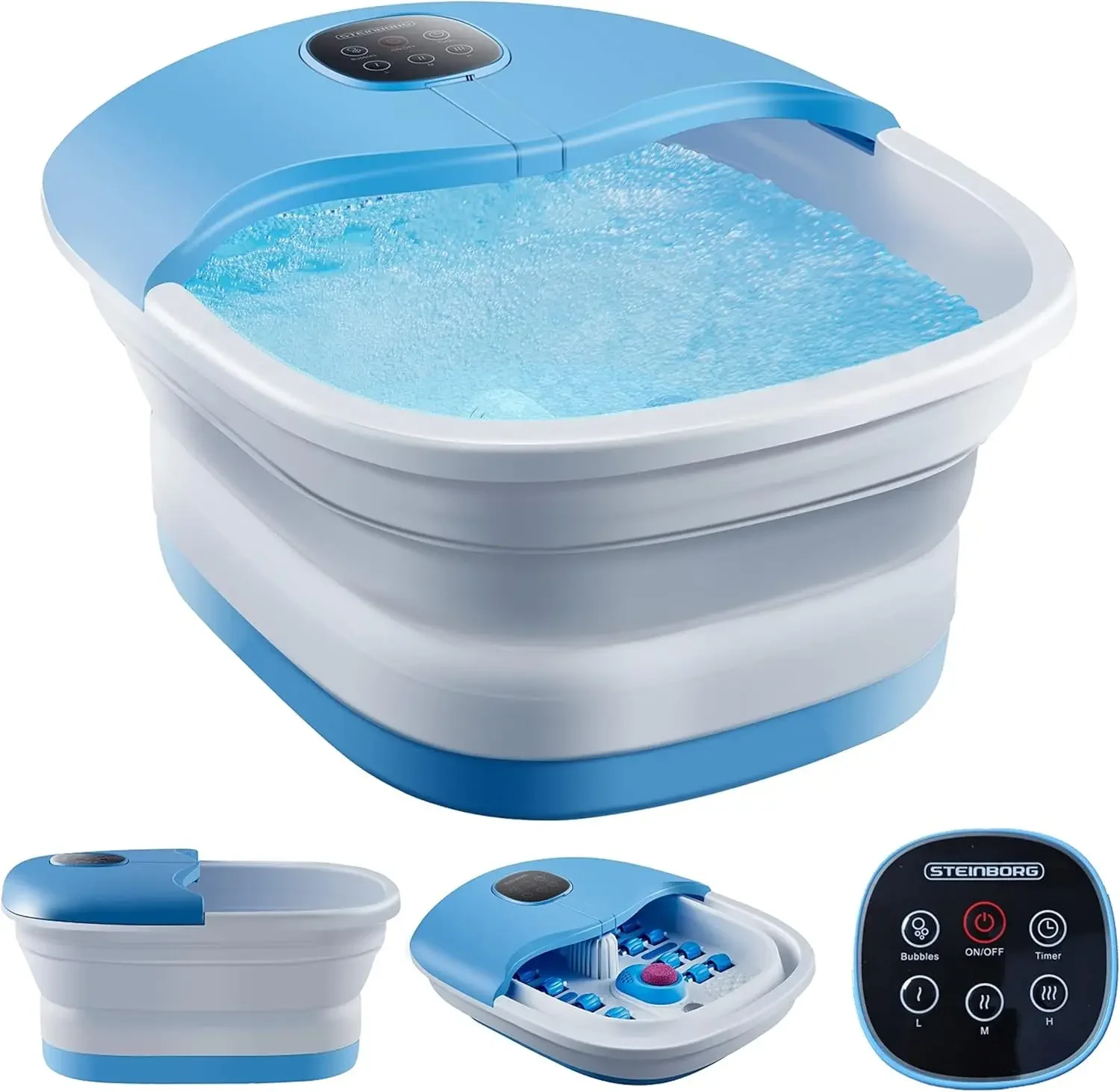 Fußmassagegerät elektrisch |   Fußsprudelbad mit Massage und Heizfunktion Vibration Foldable