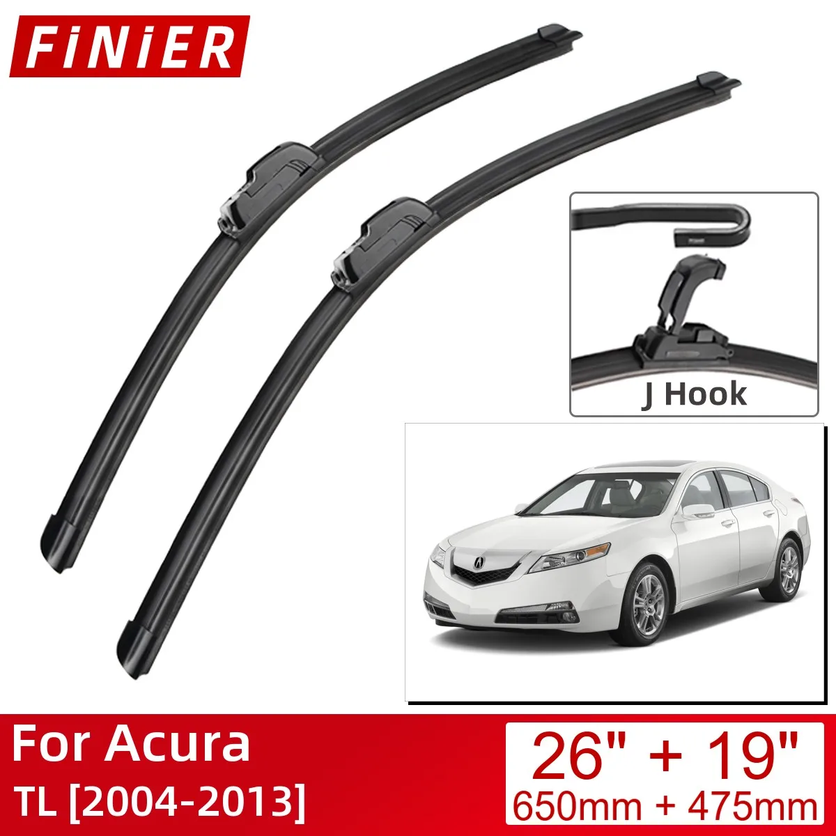 

For Acura TL 2004-2013 26"+19" Car Accessories Front Windscreen Wiper Blade Brushes Wipers U Type J Hooks 2013 2012 2011 2010