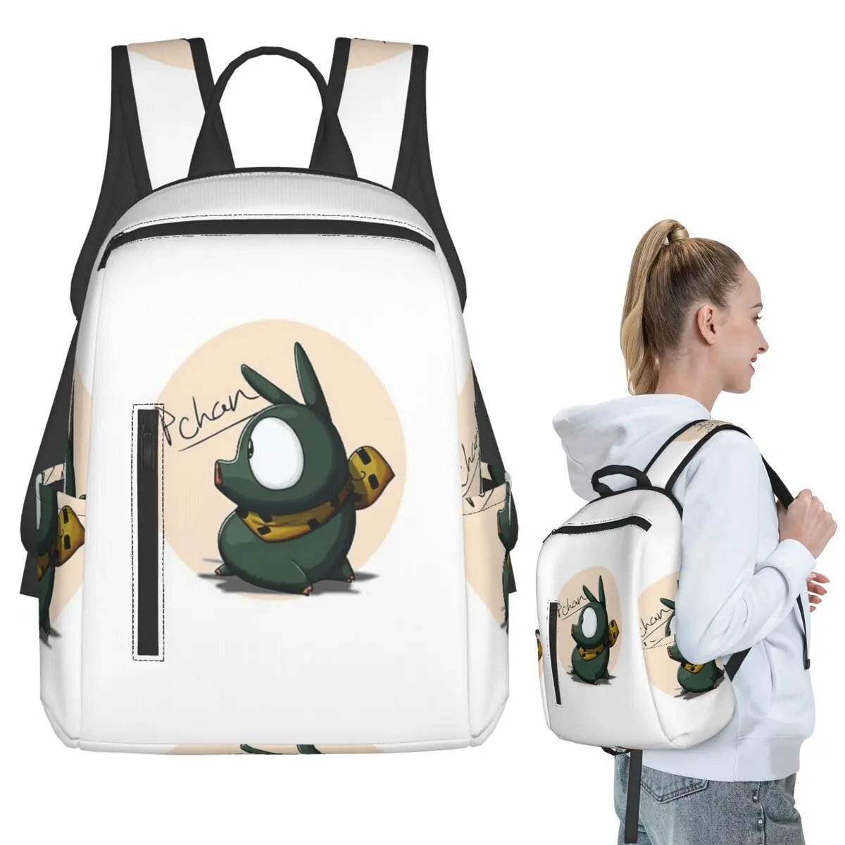

P Chan Ranma Backpack Student BookBag Kids School Bag Laptop Shoulder Bags Men Women