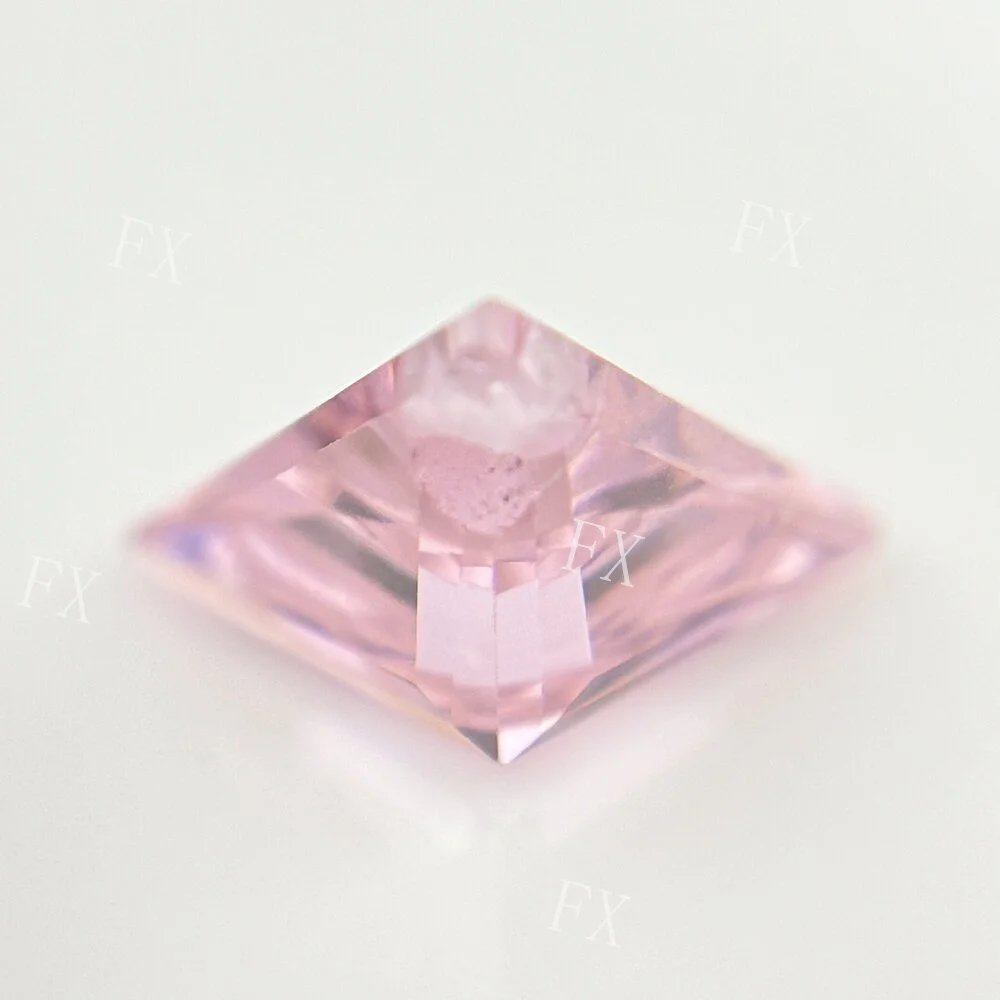 Single Hole Beads Pink CZ Stones 5A Triangle Shape Cubic Zirconia Stone Loose For DIY Jewelry Making Zircon With Holes CZ