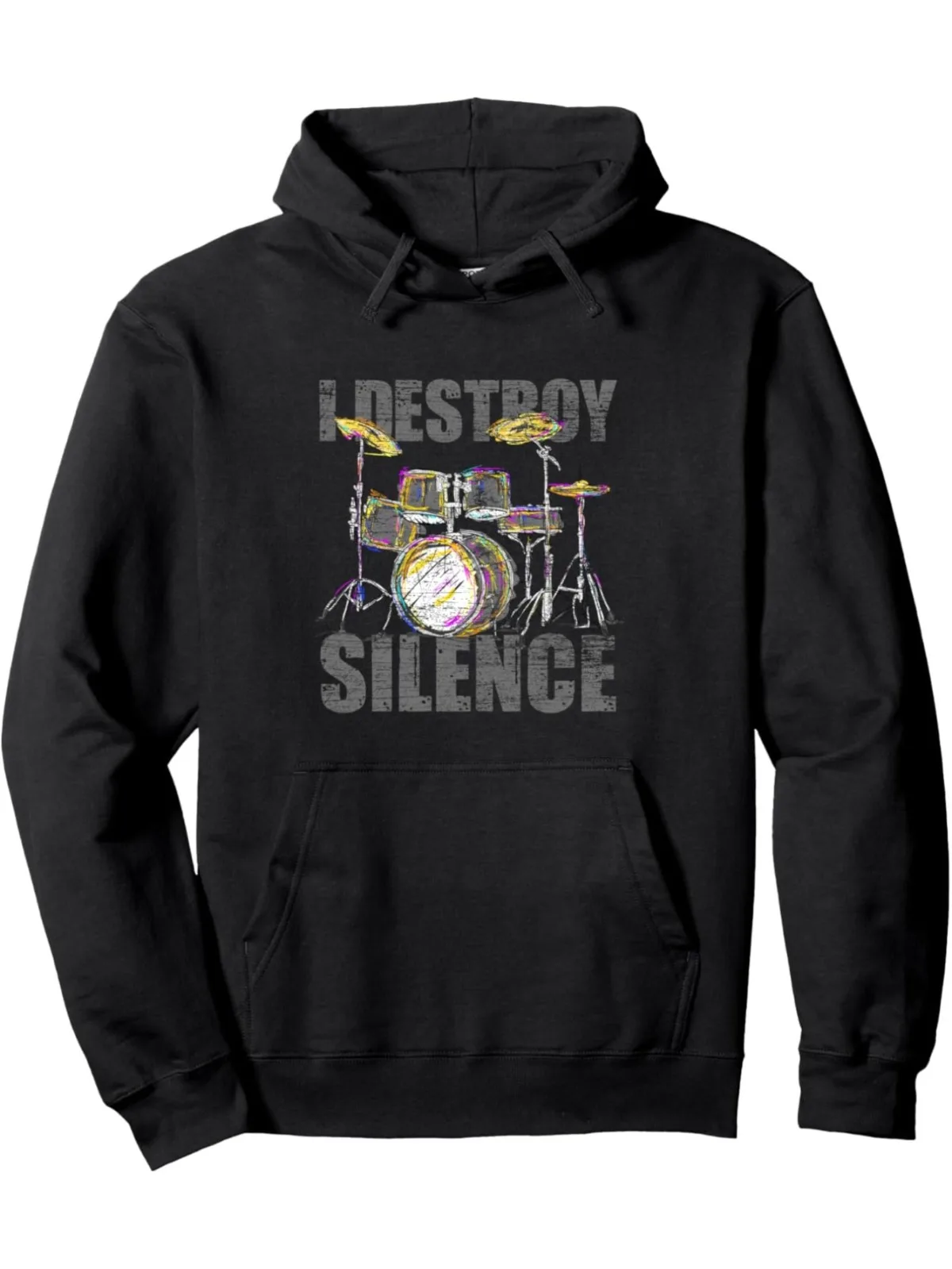 

Men's Fashion Casual Music Drummer Instrument Print Pattern Pullover Hoodie with Plush Thick Hoodie Suitable for Holiday Gifts