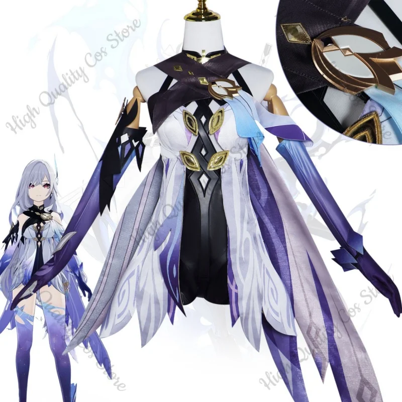 

Game Genshin impact Skirk Cosplay Costume Outfit Dress Uniform Adult Carnival Uniform Anime Halloween Party Masquerade Women