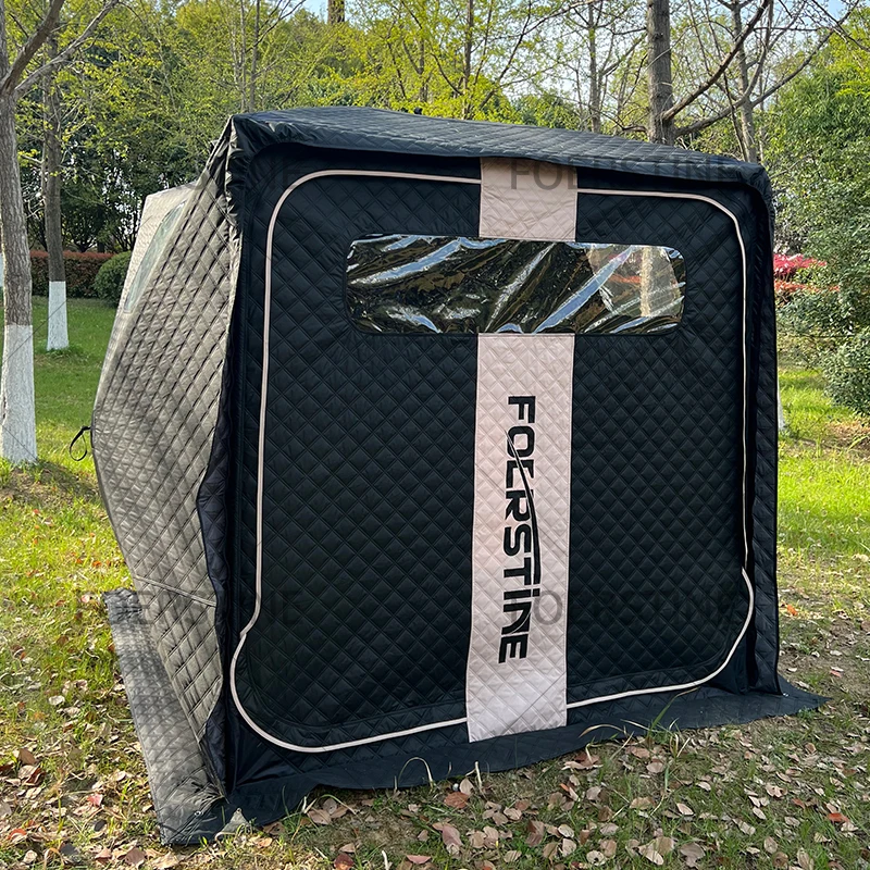 

Портативная уличная палатка-сауна с отверстием для печи, утолщенная, быстросборная, в форме куба, для зимней рыбалки, утепленная зимняя палатка