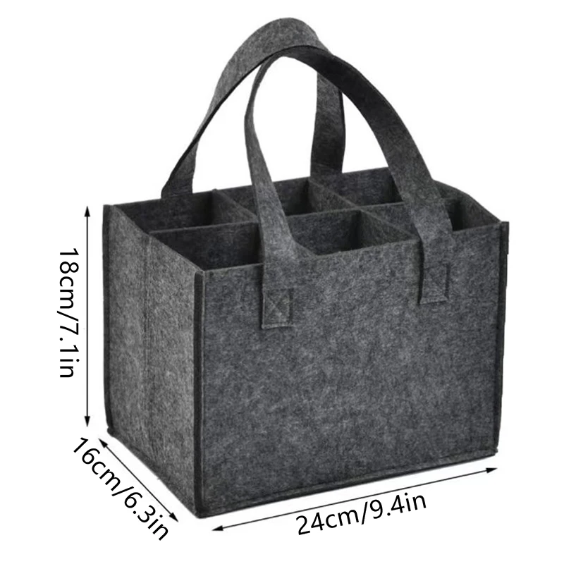 Lightweight Foldable For Travel Wine Bottle Bag With Carry Handle Picnic Tear Resistant Waterproof 6 Compartments BBQ Party