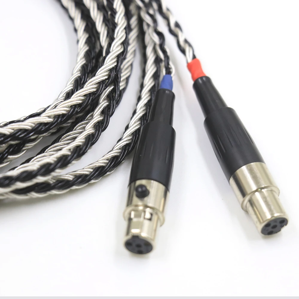 Cable de auriculares Chapado en plata OCC de 16 núcleos para Audeze LCD-3 LCD-2 LCD-X LCD-XC LCD-4z LCD-MX4 LCD-GX lcd-24