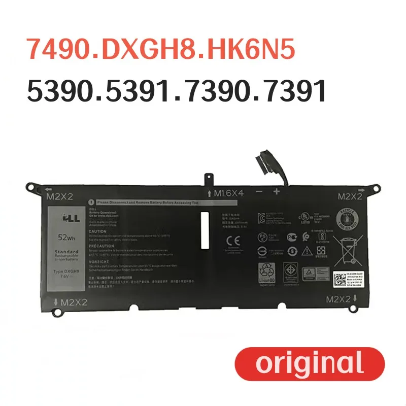 Bateria do Portátil para Dell Inspiron 5390 5391 7390 7391 7490 9370 9380 Dxgh8 Hk6n5 100 Original 6840mah