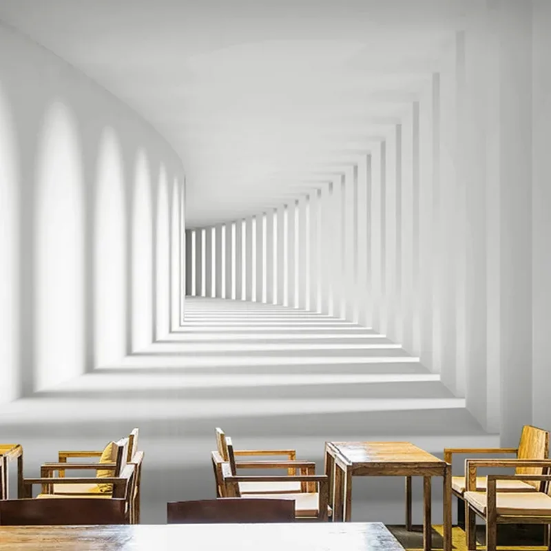 Customized products 3D visual effect extended space wallpaper dining room living room sofa TV background corridor porch mural 3d