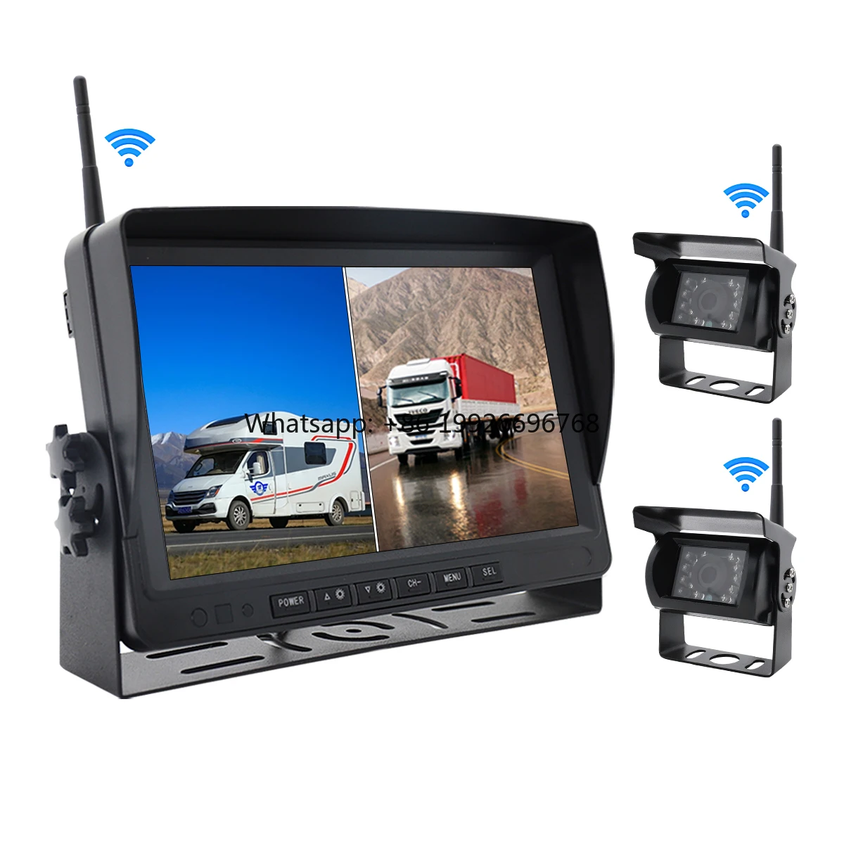 

2.4G Wireless Reverse Reversing Camera 7" Wireless Truck Camera System 9-36V Backup Camera for Truck Bus Caravan RV Van Trailer