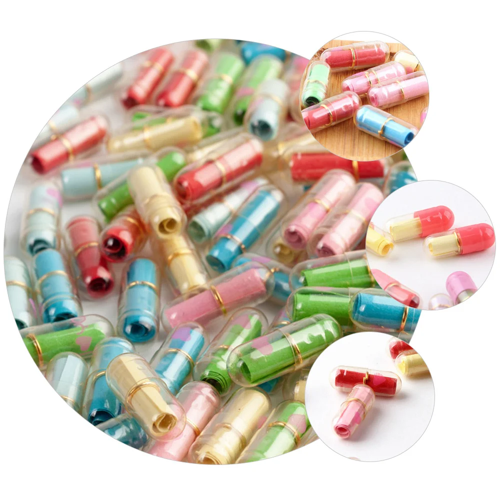 

99pcs Messages Transparent Mini Pill Bottles Romantic Notes Gift For Valentine Birthday Mother Father Thanksgiving
