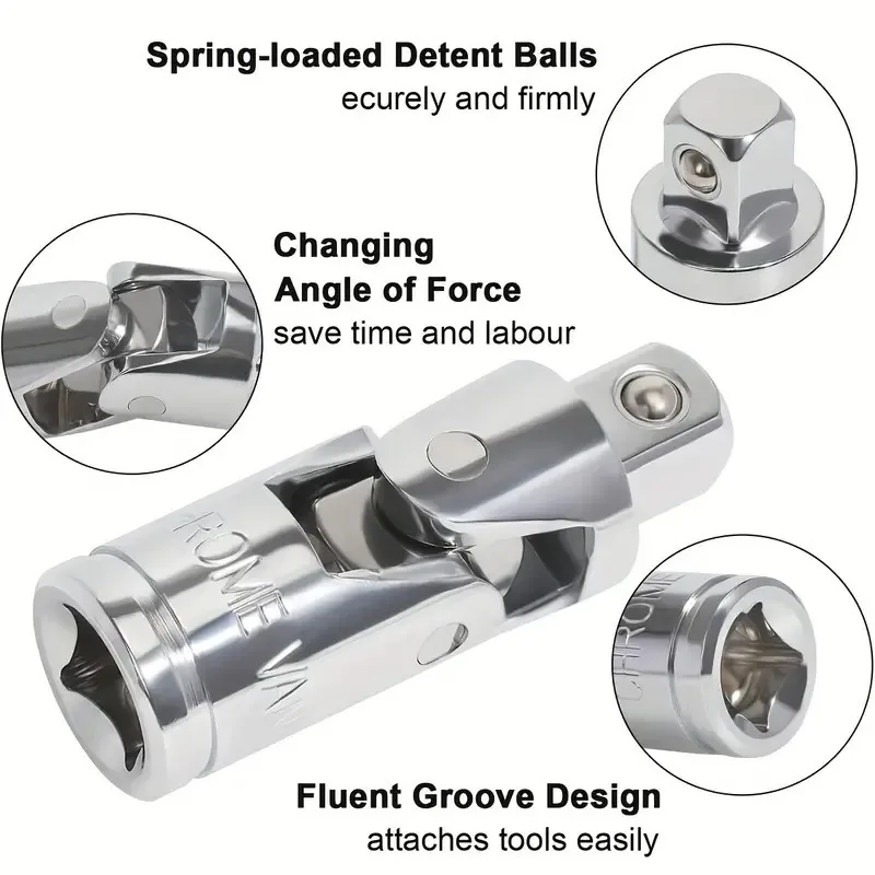 1/2 3/8 1/4 Inch Drive Swivel Universal Joint Air Impact Socket Hand Tools