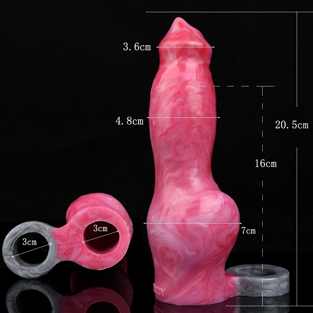 SHAZ véritable chien gode gaine creux manchon d'extension pour agrandisseur de pénis Silicone retarder l'éjaculation anneau de coq jouet sexuel pour bite des hommes