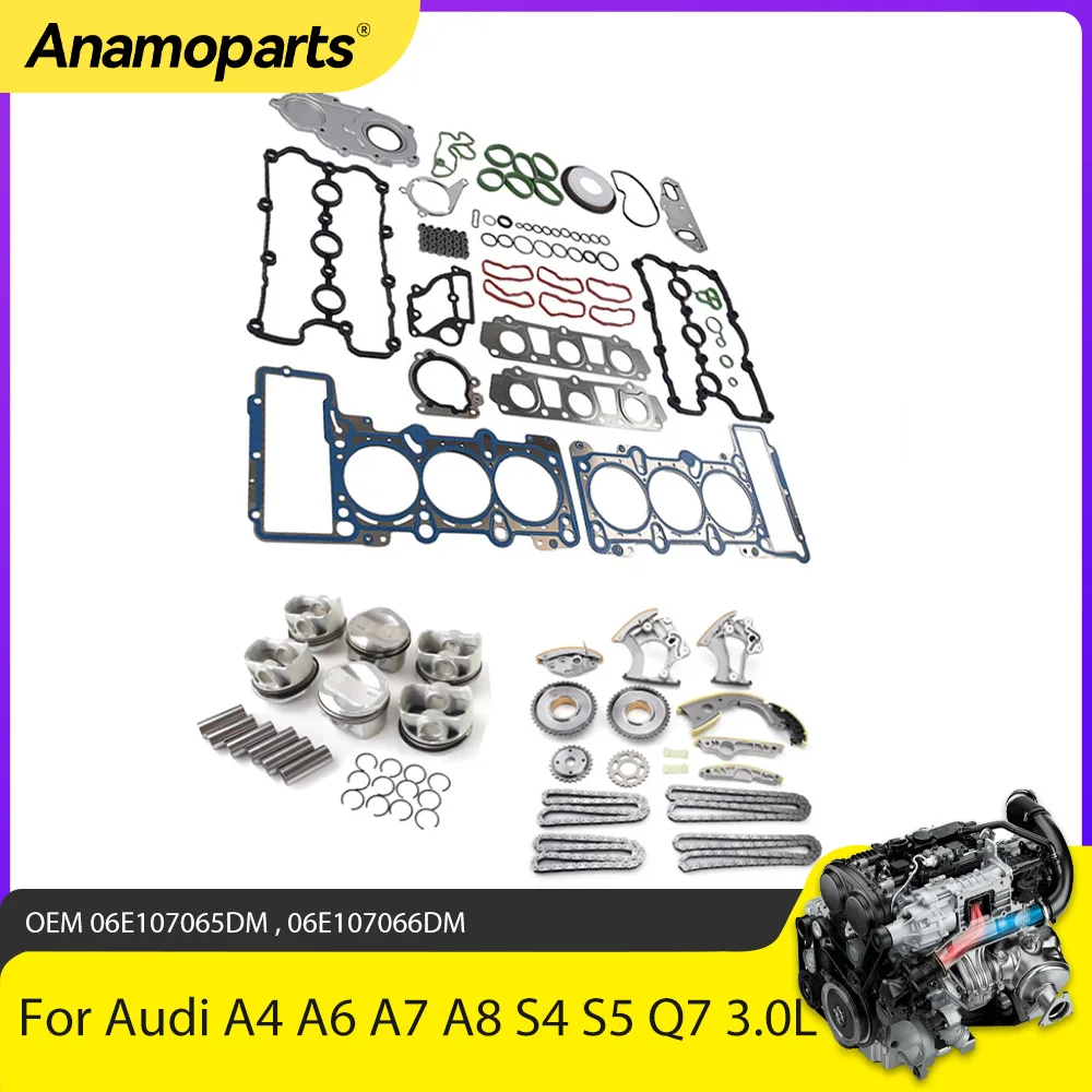 

Engine Parts Piston Overhaul Rebuild Timing Kit Fit 3.0 L V6 Gas CAKA CCBA For VW Touareg Audi A4 A6 A7 A8 Quattro S4 S5 Q7 3.0L