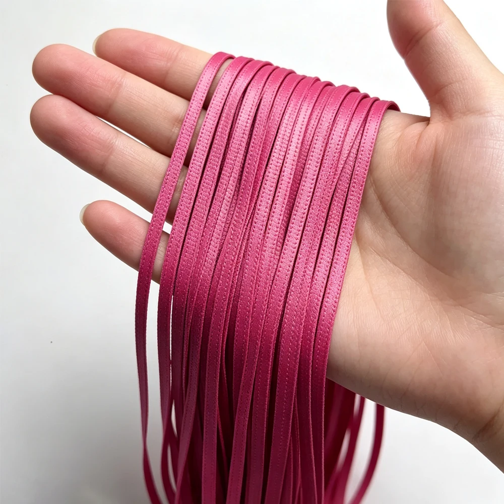 2 Meter bunte 5mm flache PU-Lederkordel als Taillenkette, Armband, Gürtel, Taschengriff für DIY Schmuckherstellung, Zubehör und Bastelmaterialien – Detail 6
