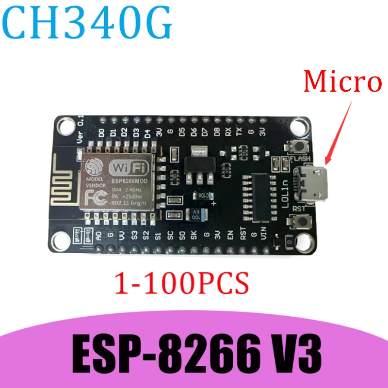 ESP8266 serial port wifi module NodeMCU Lua V3 Internet of Things development board TYPE-C interface CH340