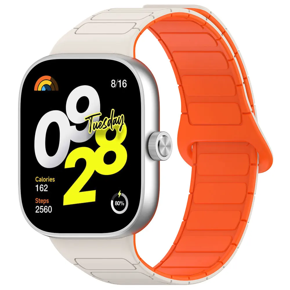 Strap para Redmi Watch 4, Xiaomi Band 8 Pro, Pulseira de Silicone, Sucção Magnética