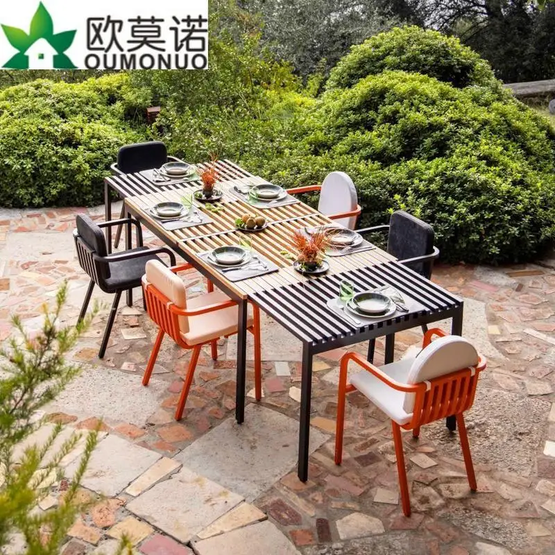 

Aluminum alloy outdoor tables and chairs garden bed and breakfast balcony milk tea shop cafe hotel villa courtyard leisure furni