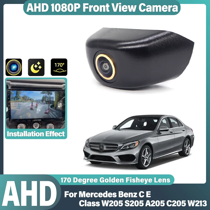 

170 ° Камера переднего вида HD AHD 1080P для Mercedes Benz C E Class W205 S205 A205 C205 W213, водонепроницаемая, с ночным видением