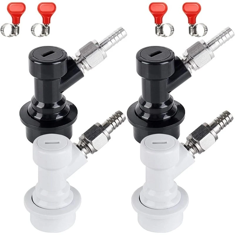 BMBY-Quick Connectors Set(1Set) For Beer Kegs, Threaded-To-Conical Adapter, Black-And-White Color Options, Liquefied Connections