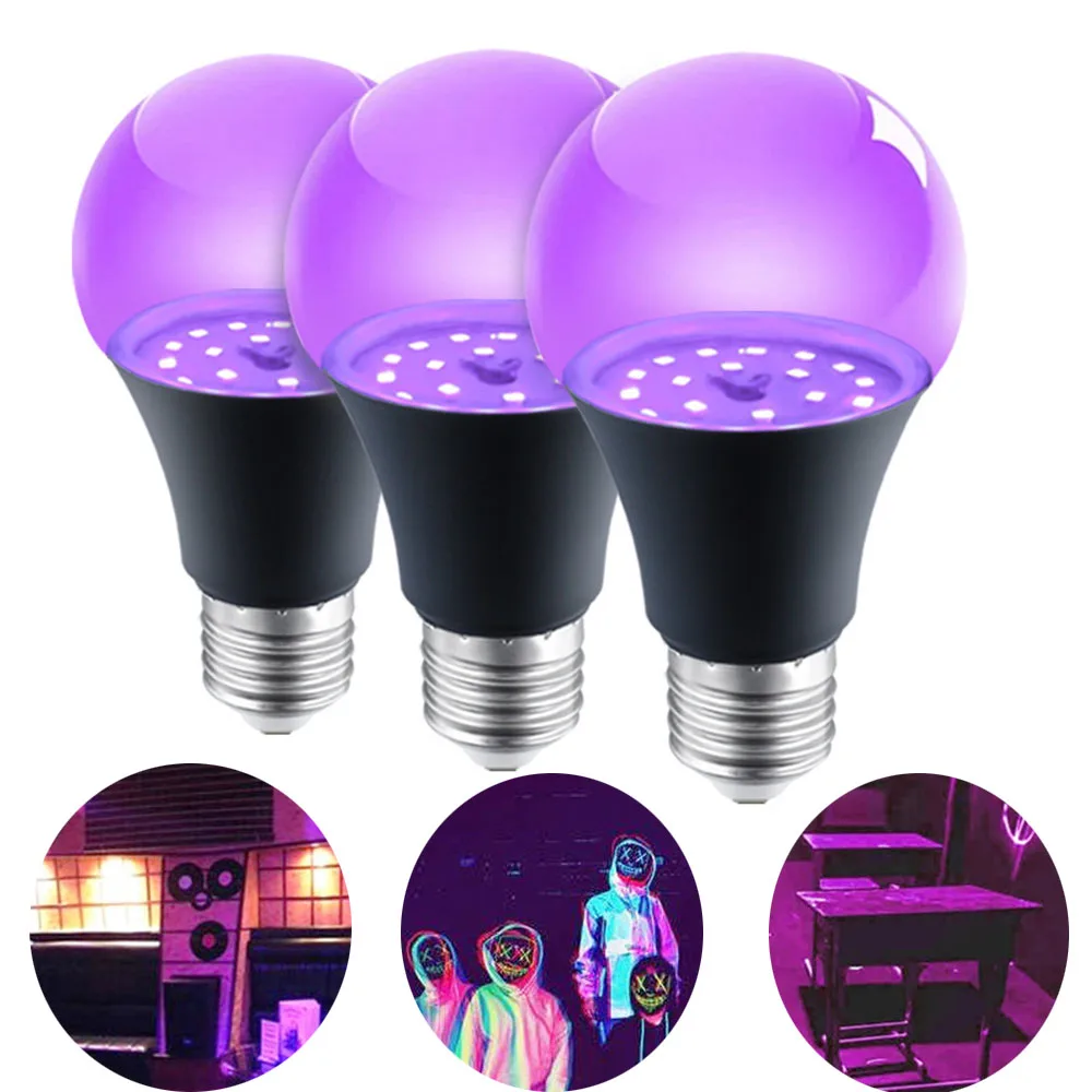 

395nm UV Light Bulbs E27 Black Light Bulbs 10W Led Night Light for Atmosphere Decoration Party Club Neon Posters Halloween