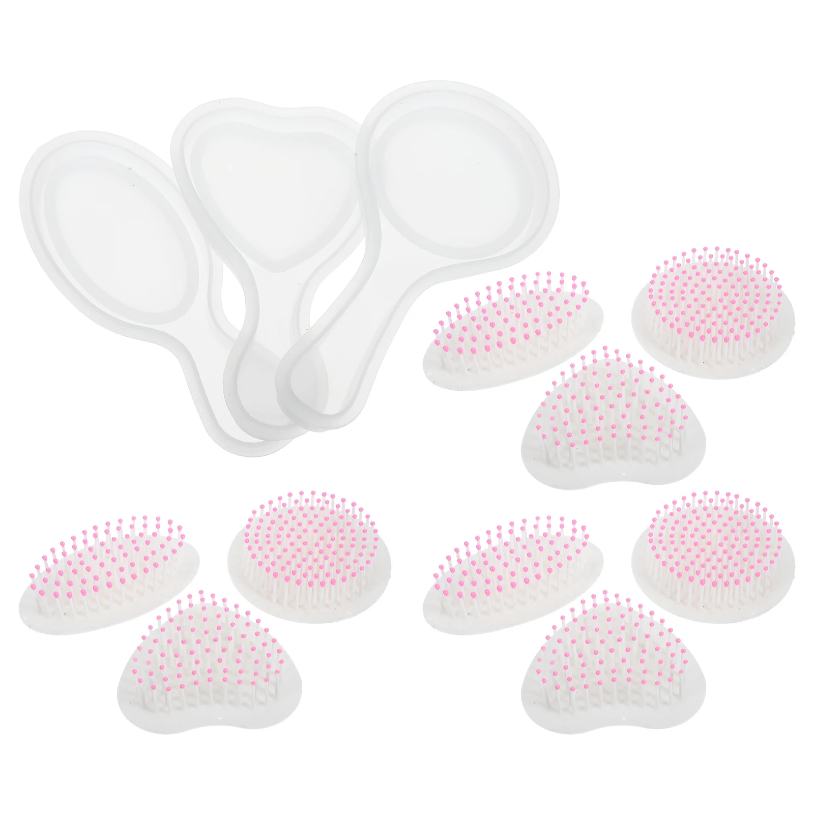 

12pcs Comb Air Bag Mold Silicone Casting Heart Shaped Oval Round DIY Crafts Resin Jewelry Accessories Making Tools