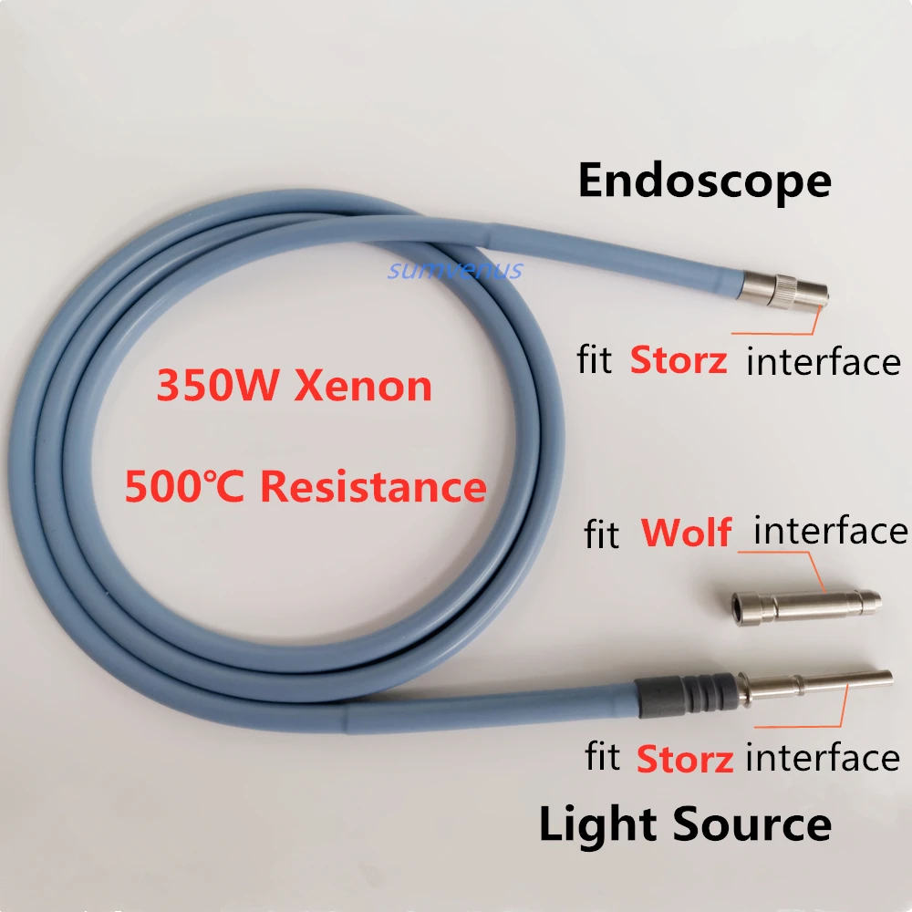 Imagem -02 - Médico Cirúrgico Xenon 4x2000 mm 3000 mm Xenon 300w 350w Endoscópio Fonte de Luz Fria 500 Resistance Resistência Cabo de Fibra Óptica Autoclavable