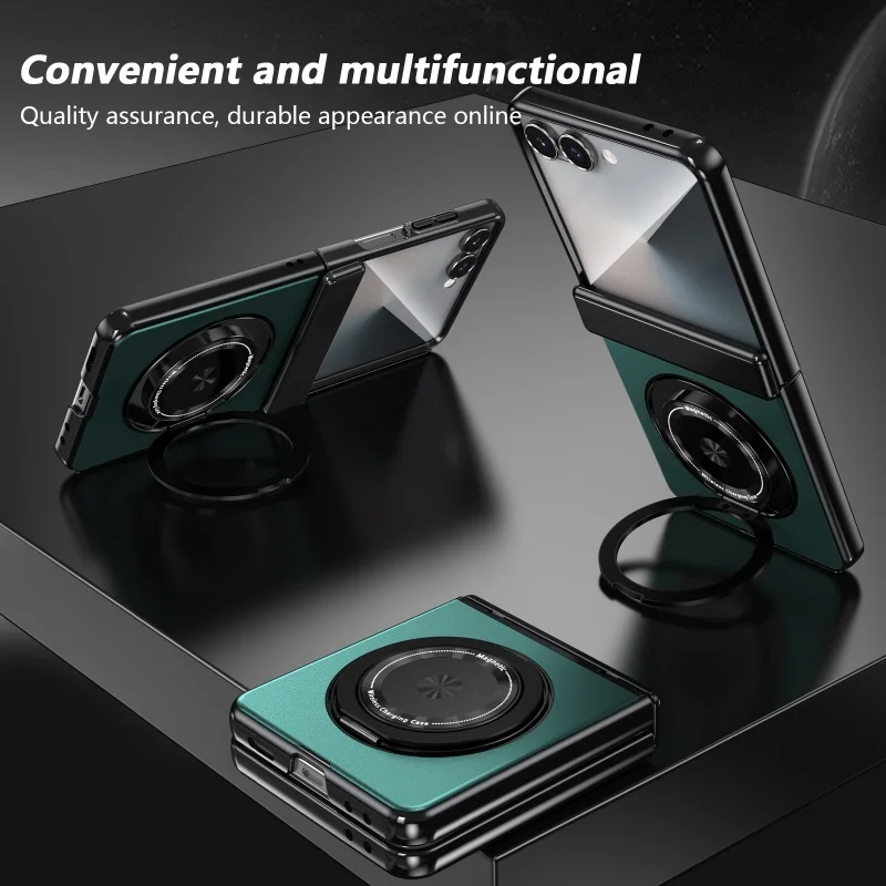 

360 Rotating Magnetic Ring Holder Hinge Phone Case for Samsung Galaxy Z Flip 7 FE 6 5 4 3 Back Screen Protector Shockproof Cover