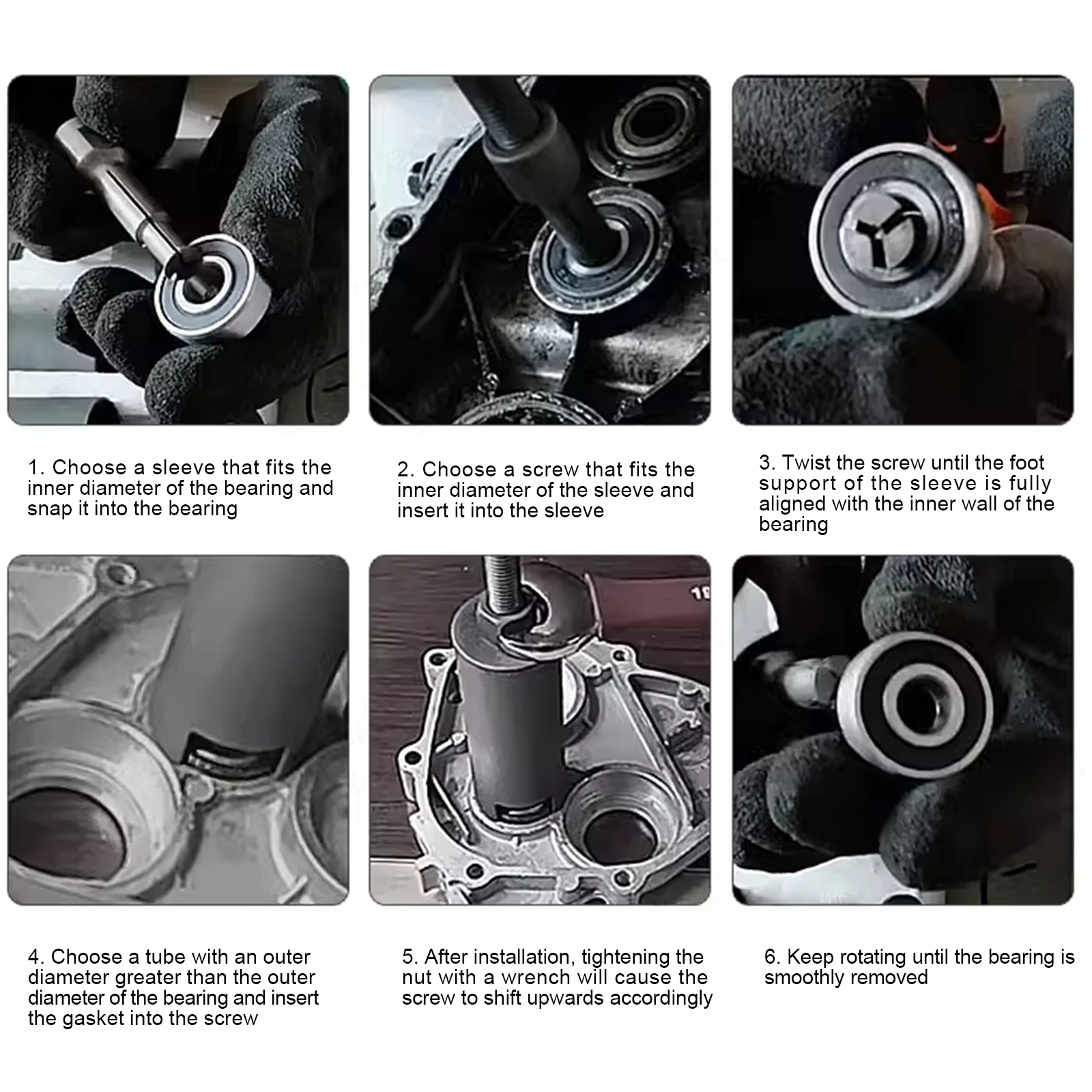 Motorcycle Internal Inner Bearing Extractor Bearing Removal Wheel Gear Remover Pulling Extractor Bearing Pullers Steel Tool Kit