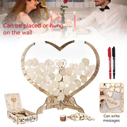 Wooden Heart Guestbook Wedding Guest Book Guest Autograph Card Message Box Wood Love Heart Guest Drop Box Wedding Decoration