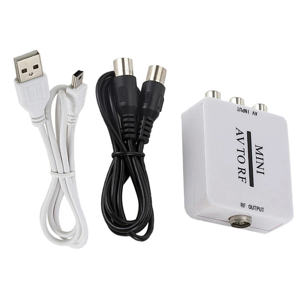 AV To For RF Adapter Mini HD Video Converter For RCA/Composite To AV RF/Coaxial Converter AV 2 RF Modulator
