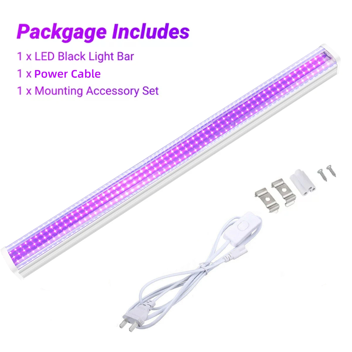 144 LED UV Glow Black Light Bar 25W 52cm Blacklight for Party Disco DJ Halloween Birthday Decor Bedroom Body Pain Poster