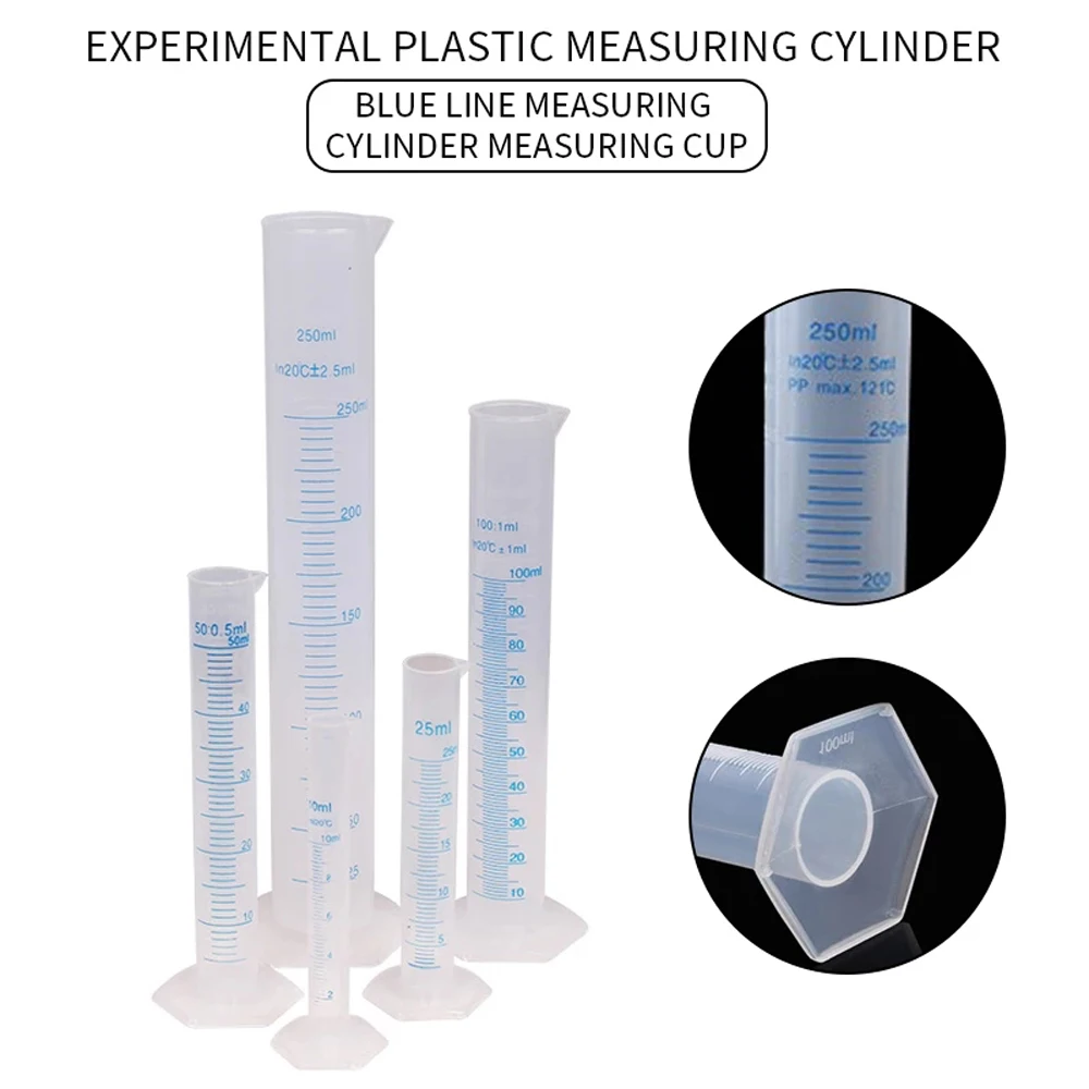 

10/25/50/100/250/500ml Cooking Chemistry Plastic Measuring Cylinder Graduated Cylinder Graduated Tube Measuring Cylinder