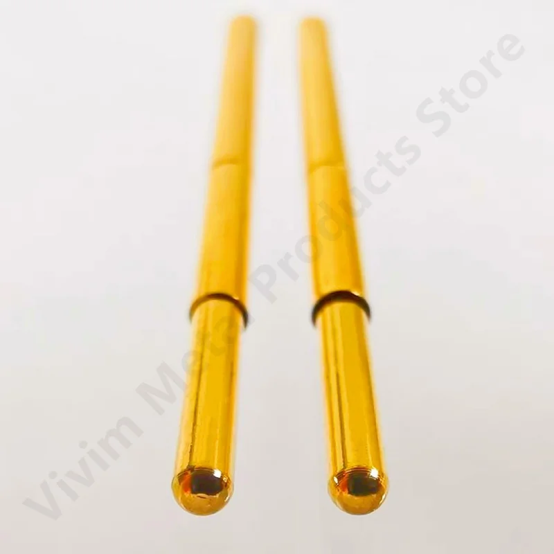 100 Stuks PA125-J Lente Test Sonde PA125-J1 Test Pin Pogo Pin P125-J1 P125-J Pcb Test Tool 1.7/2.02/33.35Mm Gouden Naald Ronde Tip