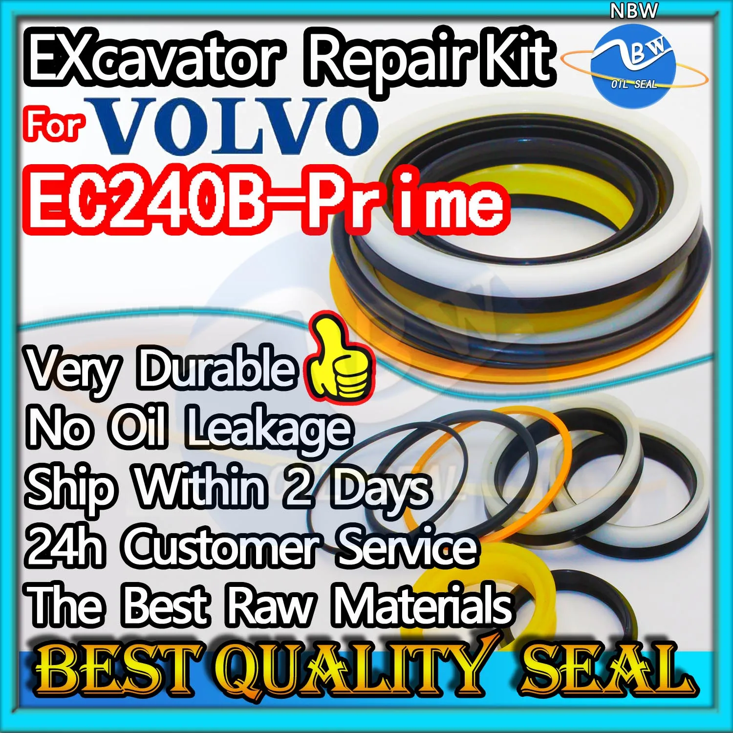 For VOLVO EC240B-Prime High Quality Oil Seal Kit Excavator Repair EC240B Prime Machinery Maintenance Floating Rebuild Parts Dust