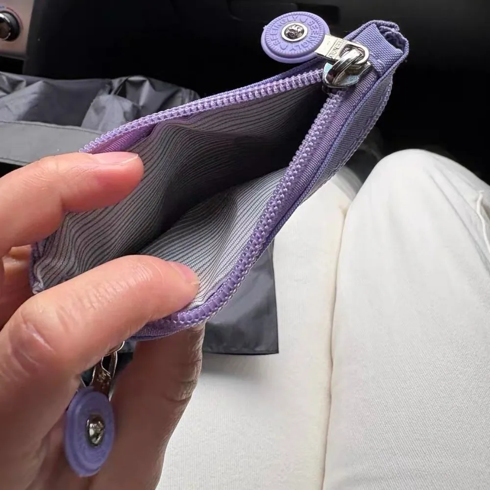 أزياء قصيرة قصيرة سستة عملة المحفظة النايلون إلكتروني طبقة مزدوجة المحفظة الكورية نمط أحمر الشفاه حقيبة بسيطة حقيبة المال التسوق