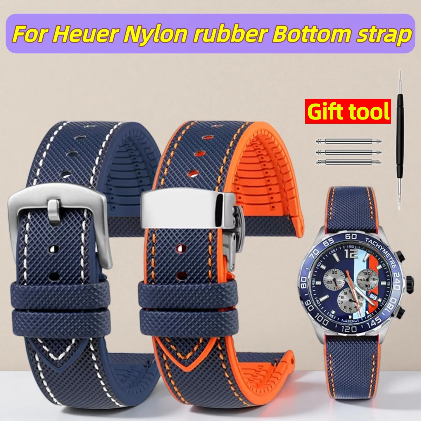 pulseira-de-borracha-de-nylon-de-20mm-21mm-22mm-24mm-para-relogio-esportivo-a-prova-d'agua-tag-heuer-f1-gulf-aquaracer-monaco-masculino