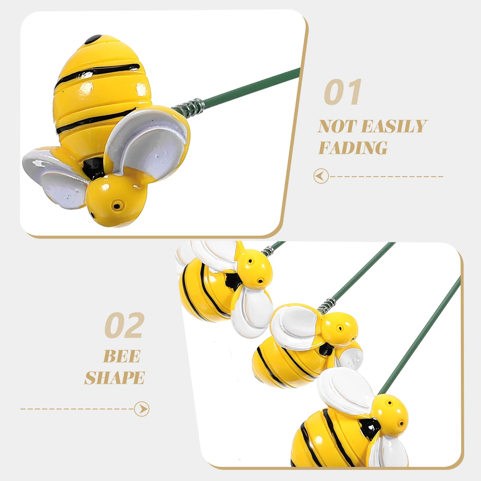 

10pcs Stakes Patio Decoration Bee Stakes Cartoon Animal Plant Decor Outdoor Yard Ornaments Decor Durable Iron