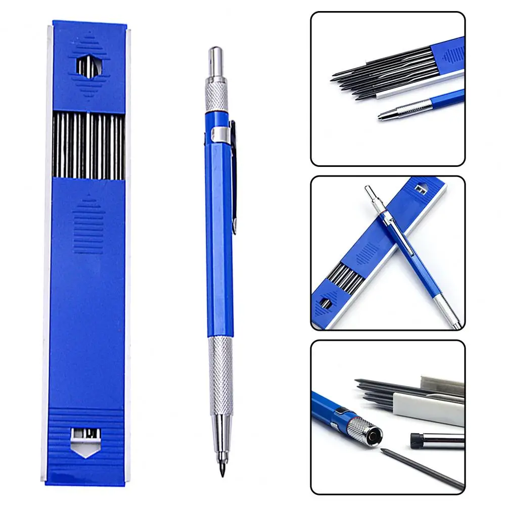 1 Set Solderer Pencil Ergonomic Automatic Metal Smooth Drawing Carpenter Pencil for Engineer