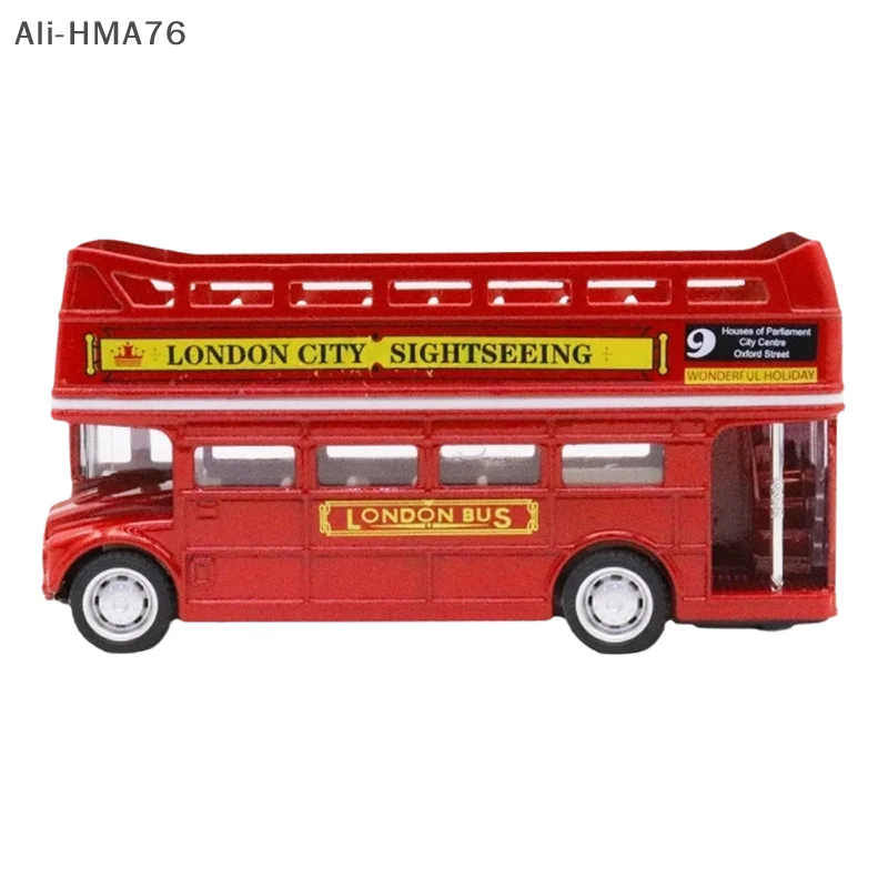 1 Uds. Coche de juguete de simulación de Metal 1:64 Vintage británico Europa doble autobús coche de aleación fundido a presión modelo antiguo juguetes para niños