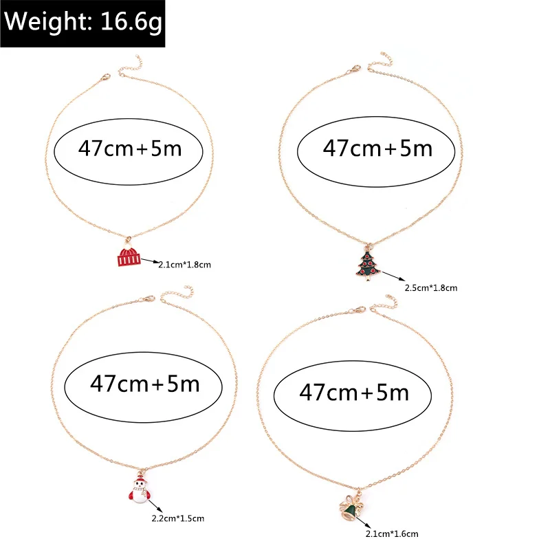 Mode Weihnachten Halsketten Emaille Santa Claus Baum Glocken Anhänger Halskette für Frauen Mädchen Weihnachten Party Urlaub Schmuck Geschenke – Detail 18