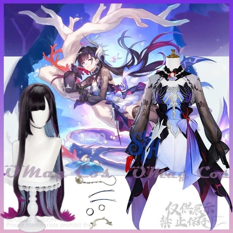 

Helektra Cosplay Game Honkai Star Rail Anime Costume Purple Black Sexy Dress Y2K Lolita Jirai Kei Girls 코스프레 Halloween Party Cos