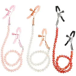 Colorful Crystal Nipple Clamps With Chain Set Woman Metal Nipple Clips Set Breast Bondage Restraint Slave Female Sex Toy